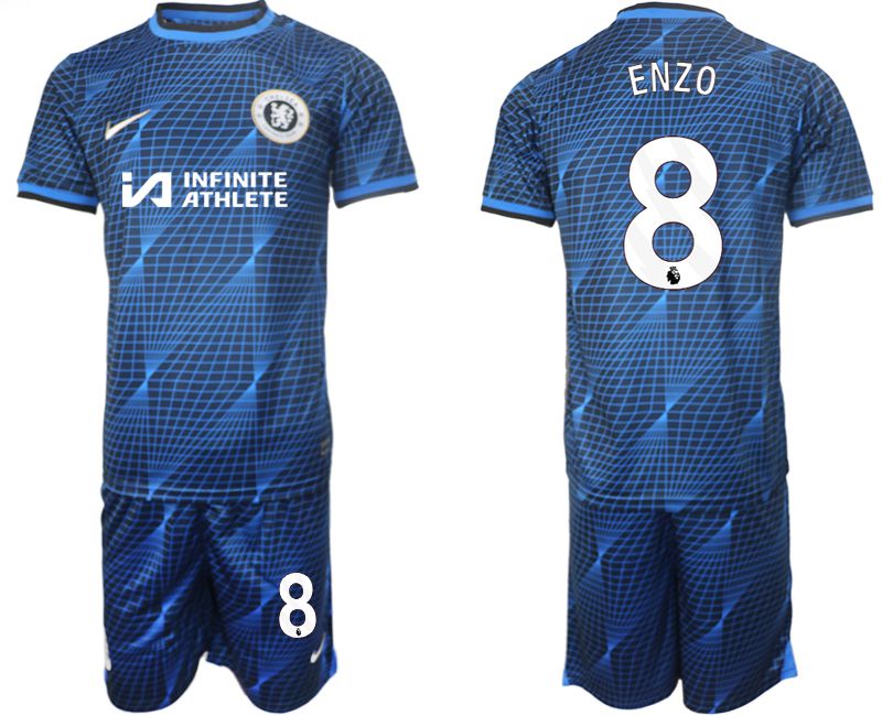 Men 2023-2024 Club Chelsea away blue #8 Soccer Jerseys